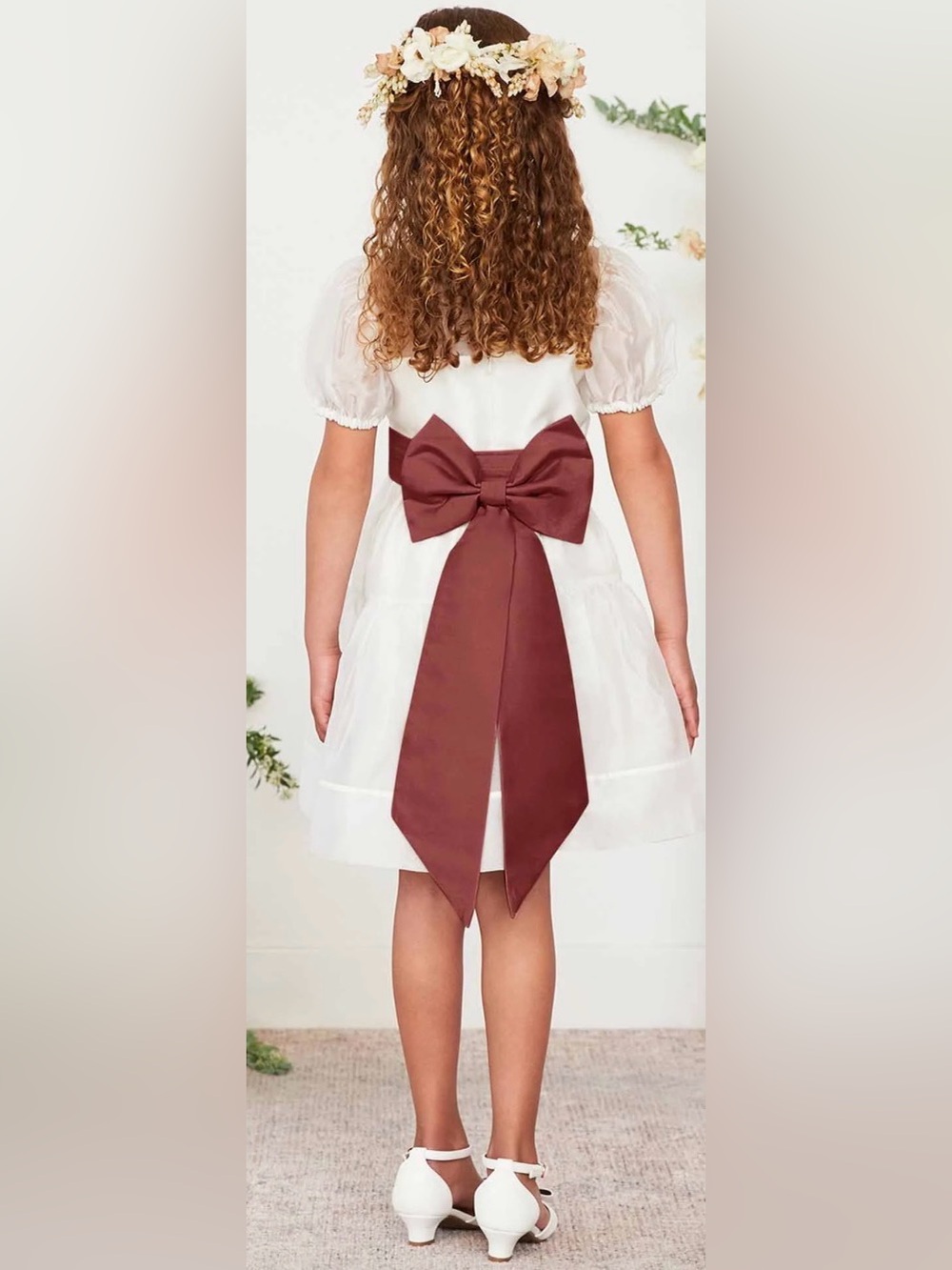 Birdy Grey Flower Girl Sash Burgundy New With Tags